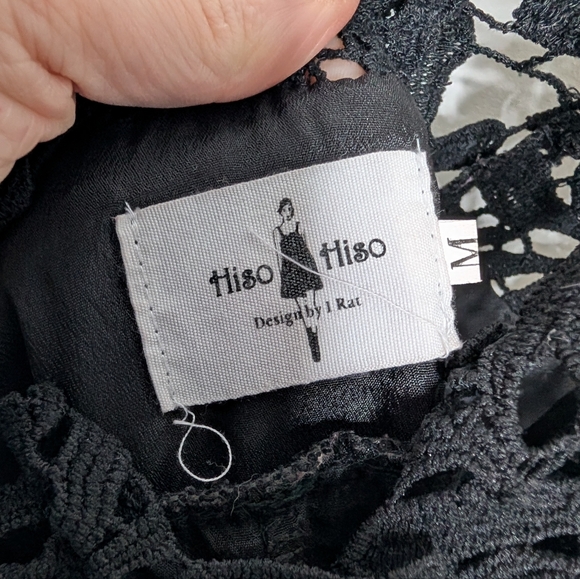 Hiso Hiso Black Crochet Lace Jumpsuit Medium - Picture 3 of 5